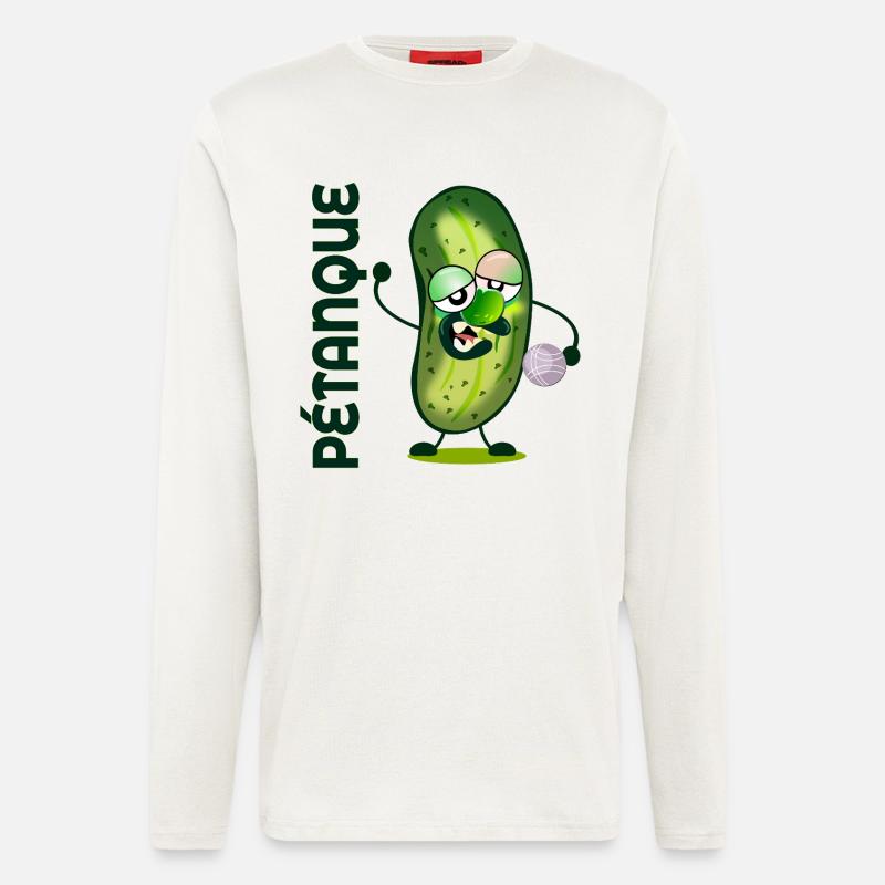 Pétanque-Gurken - Langarmshirt - made by SPREAD  - OFF WHITE