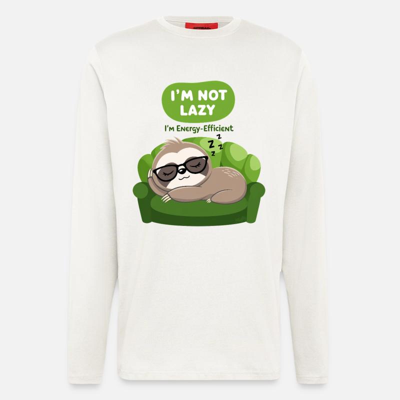 Faultier: „Ich bin nicht faul“ 🦥 - Langarmshirt - made by SPREAD  - OFF WHITE