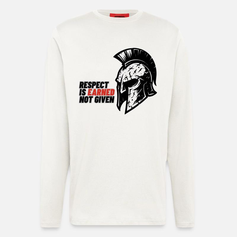Respect Is earned not given – Spartanerhelm - Langarmshirt - made by SPREAD  - OFF WHITE