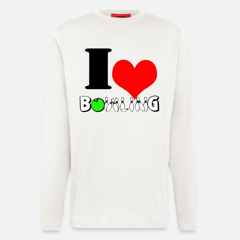 Bowling Liebe Herz - Langarmshirt - made by SPREAD  - OFF WHITE