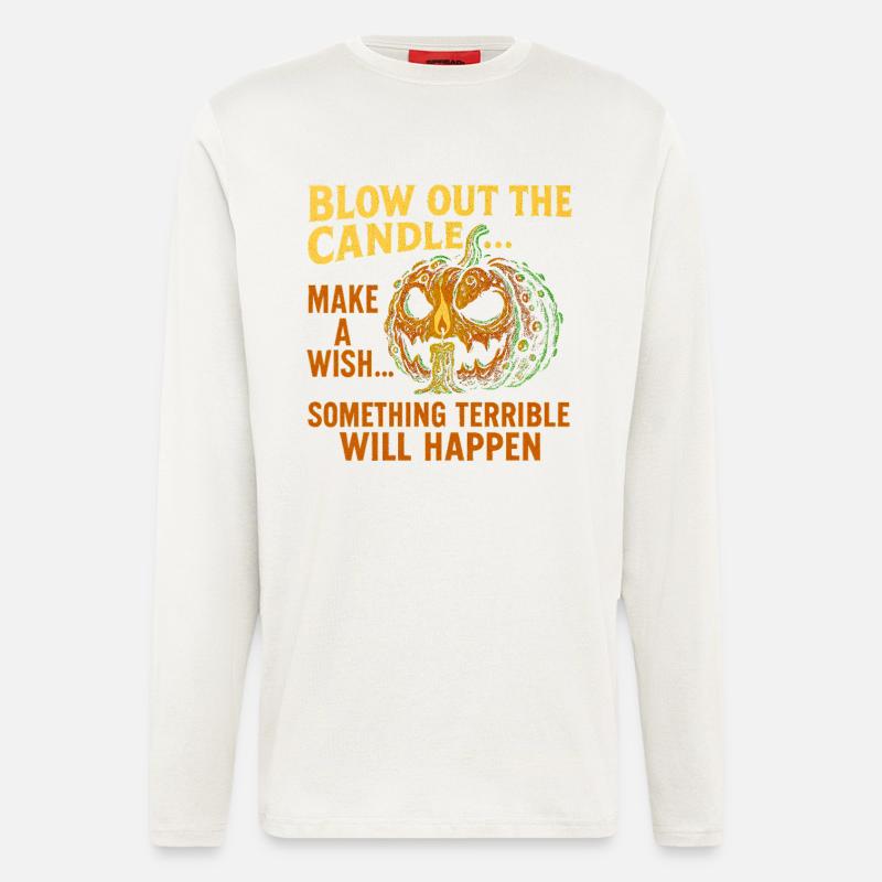 Spooky Halloween Pumpkin with Candle - Longsleeve - made by SPREAD  - OFF WHITE