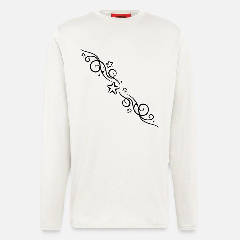 Sterne Ornament Tattoo Style - Langarmshirt - made by SPREAD  - OFF WHITE