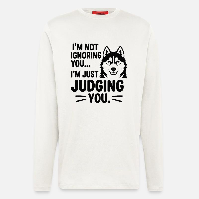 Ich ignoriere dich nicht, Husky - Langarmshirt - made by SPREAD - OFF WHITE