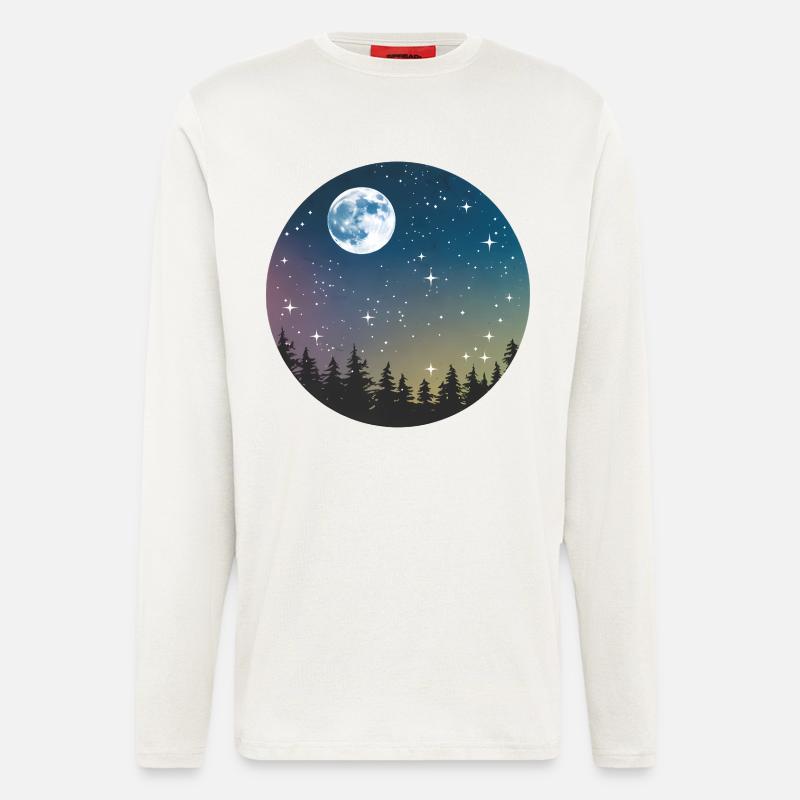 Celestial Night Forest Pattern - Longsleeve - made by SPREAD  - OFF WHITE