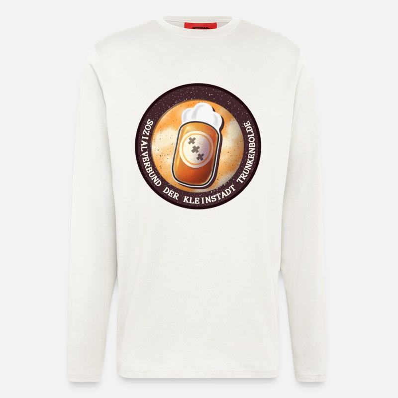 Bier-Symbol mit Spaßmotiv - Langarmshirt - made by SPREAD  - OFF WHITE