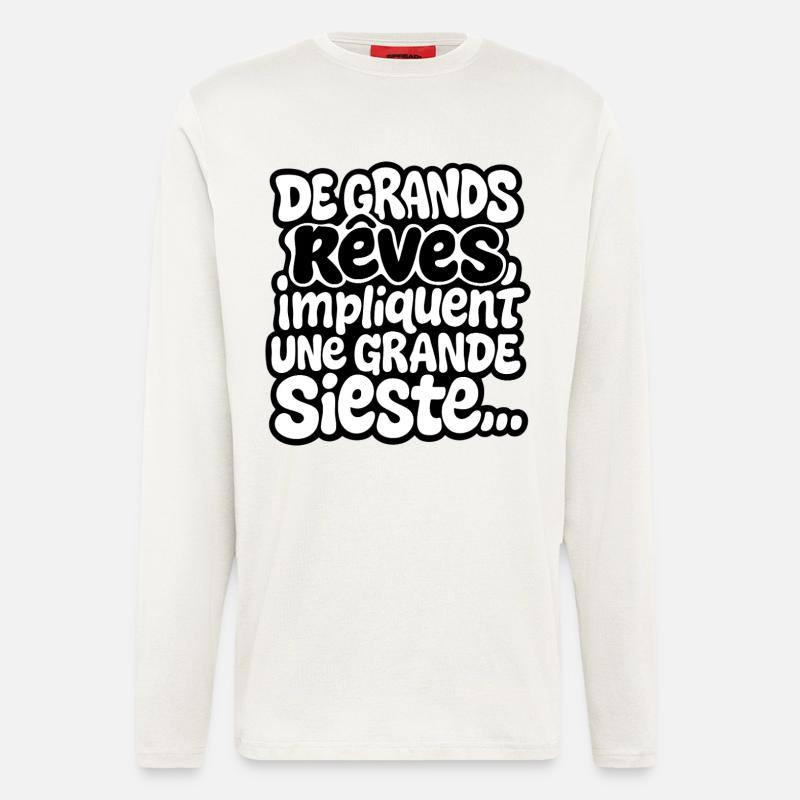 Große Träume beinhalten ein großes Nickerchen - Langarmshirt - made by SPREAD  - OFF WHITE