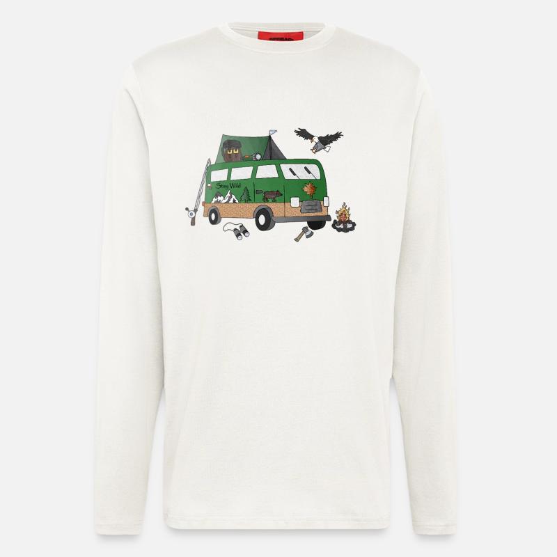 Abenteuer im Gepaeck Camper - Langarmshirt - made by SPREAD  - OFF WHITE