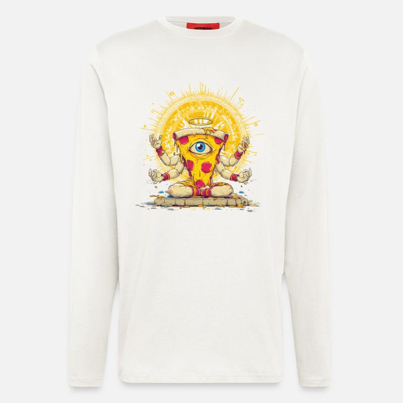 Crazy pizza god - Longsleeve - made by SPREAD  - OFF WHITE