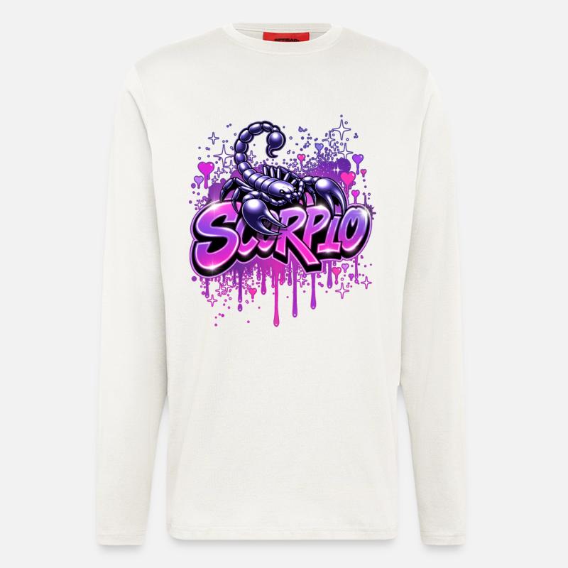 ♏ -Skorpion- Sternzeichen im Graffiti-Stil - Langarmshirt - made by SPREAD  - OFF WHITE