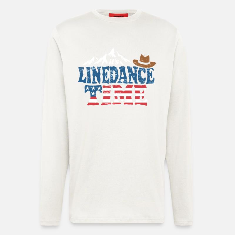 It's linedance time, Linedancing, Country USA - Longsleeve - made by SPREAD  - OFF WHITE