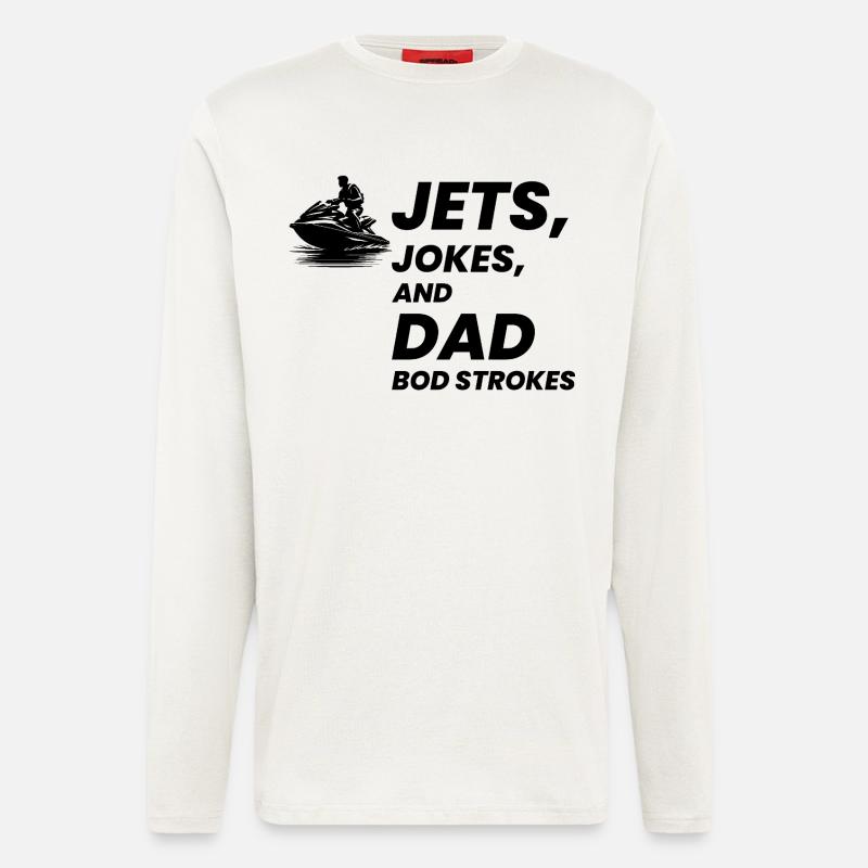 Funny Jet Ski Dad Bod Summer  - Longsleeve - made by SPREAD  - OFF WHITE