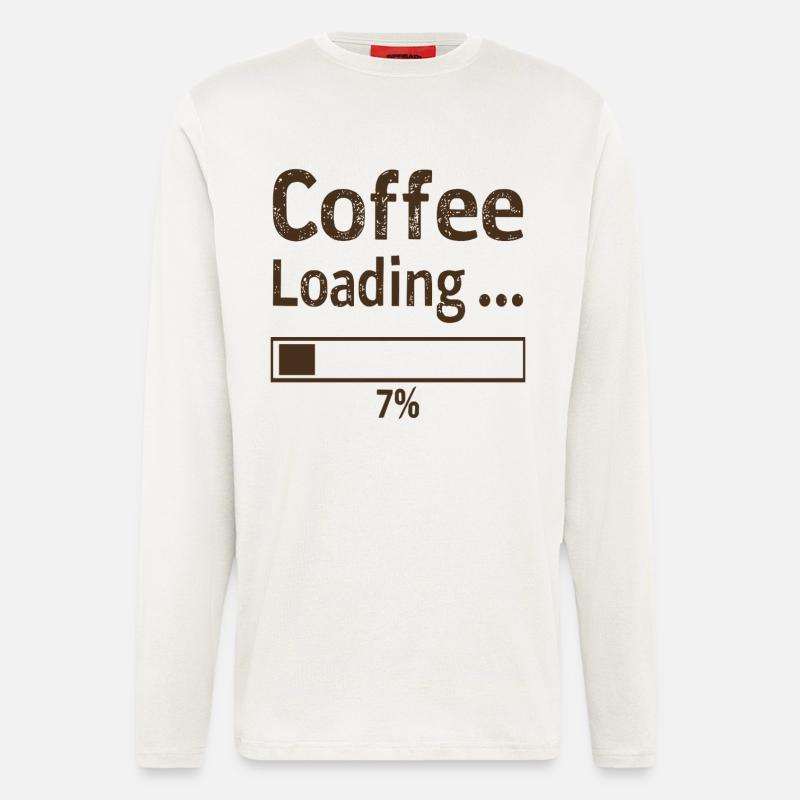 Coffee Loading Spruch Zitat - Langarmshirt - made by SPREAD  - OFF WHITE