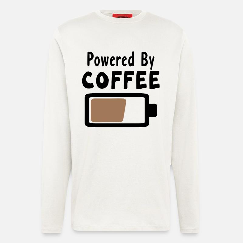 Powered By Coffee - Coffee Statement Saying - Longsleeve - made by SPREAD  - OFF WHITE