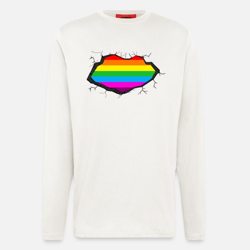 Regenbogen in Mir - Langarmshirt - made by SPREAD  - OFF WHITE
