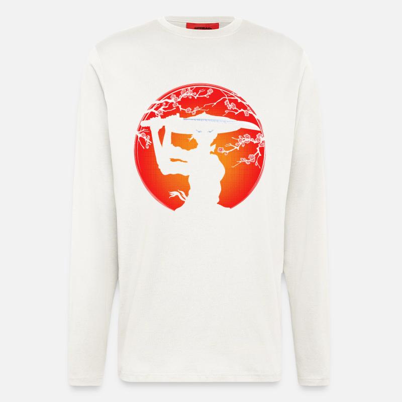 Samurai-Mädchen - Langarmshirt - made by SPREAD  - OFF WHITE
