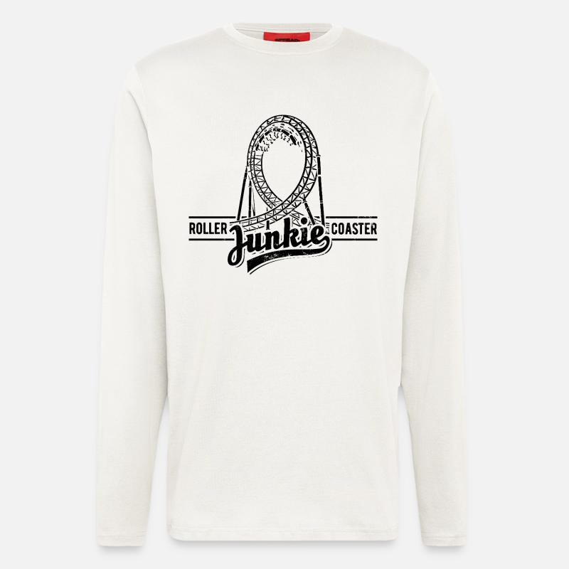Rollercoaster Junkie -  Achterbahn - Looping - Langarmshirt - made by SPREAD  - OFF WHITE