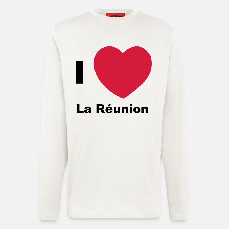 Ich liebe La Réunion - Langarmshirt - made by SPREAD  - OFF WHITE