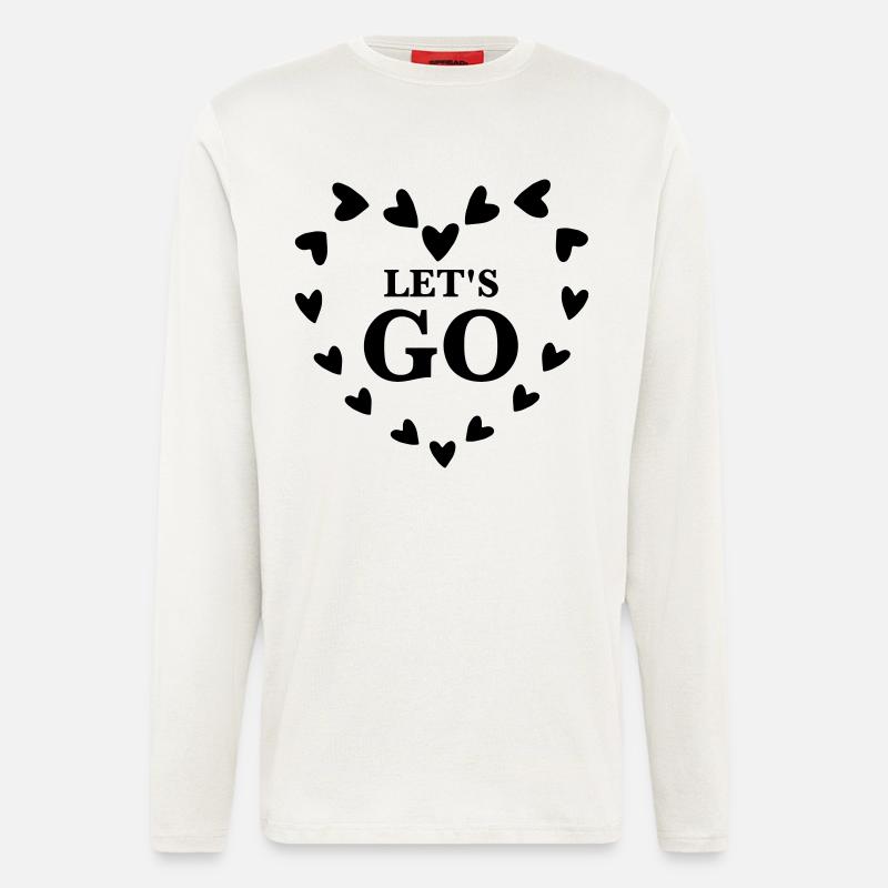 Let's Go – Cute Heart Motivation Design - Longsleeve - made by SPREAD  - OFF WHITE