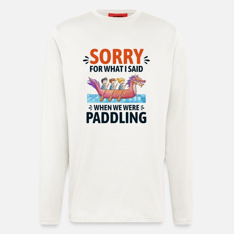 Équipage de course de bateaux-dragons - Manches longues bio décontracté fabriqué en UE - OFF WHITE