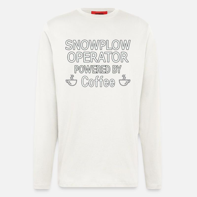 Snowplow Operator Powered Coffee Schneepflugfahrer - Langarmshirt - made by SPREAD  - OFF WHITE