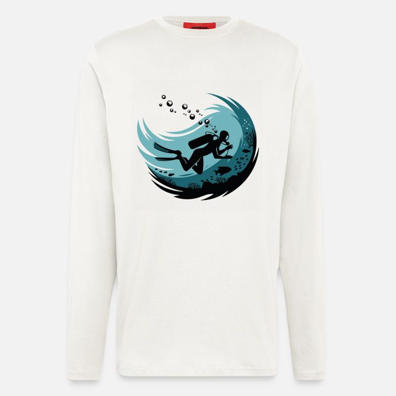 Deep Dives Underwater Motivation - Longsleeve - made by SPREAD  - OFF WHITE
