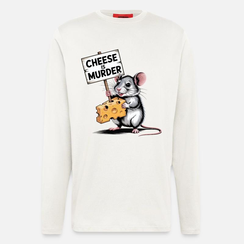 Cheese Is Murder Mouse - Longsleeve - made by SPREAD  - OFF WHITE