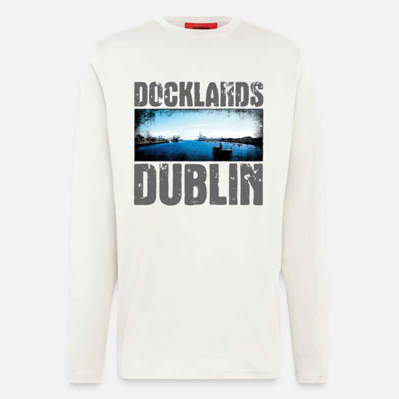 Docklands Dublin Wasseransicht - Langarmshirt - made by SPREAD  - OFF WHITE