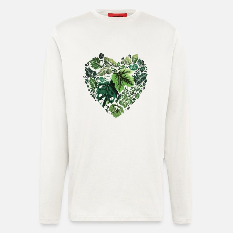 Leaf Heart Nature Pattern - Longsleeve - made by SPREAD  - OFF WHITE