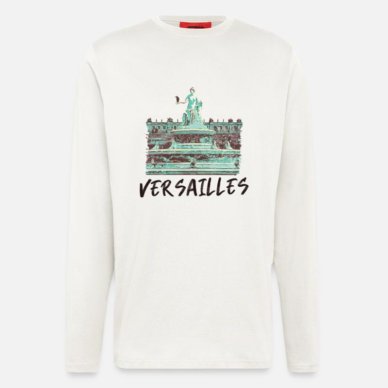 Berühmter Barockbrunnen von Versailles - Langarmshirt - made by SPREAD  - OFF WHITE