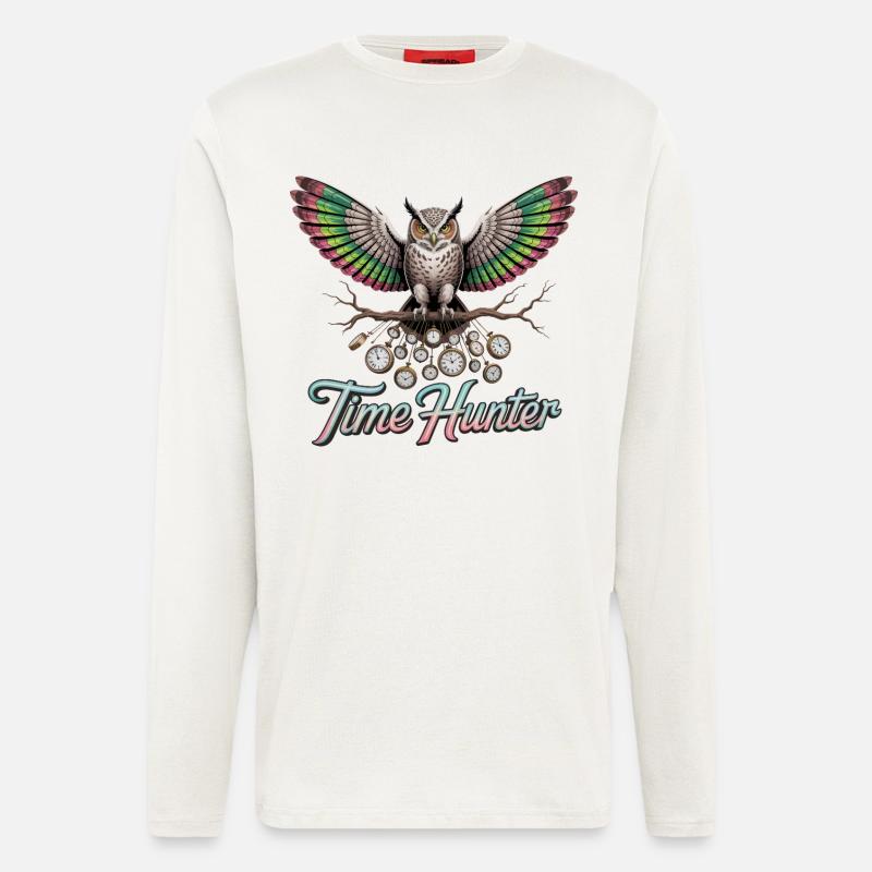 Zeitjäger-Eule - Langarmshirt - made by SPREAD  - OFF WHITE