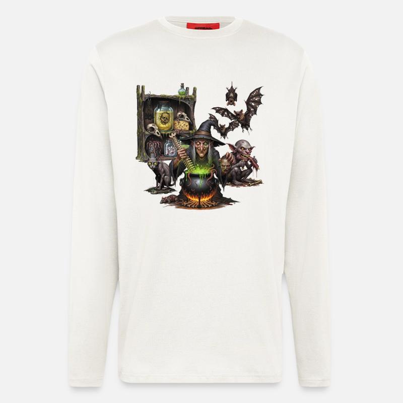 Dark Gothic Witch and Beasts, Fantasy Art - Longsleeve - made by SPREAD  - OFF WHITE