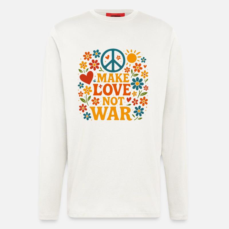 Für Frieden - gegen Krieg | Friedensbotschaft - Langarmshirt - made by SPREAD  - OFF WHITE
