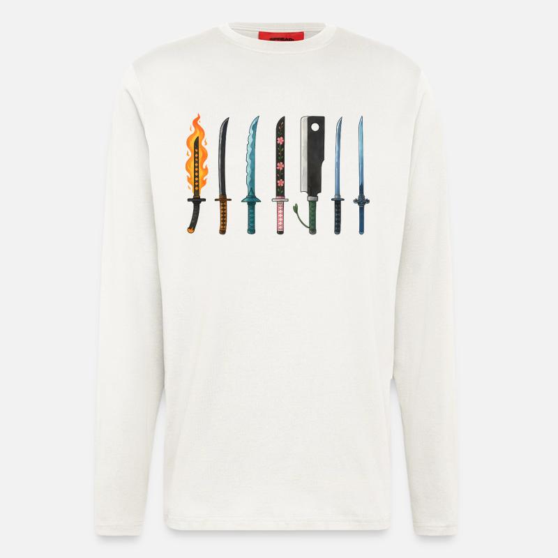Conception de la collection d’épées d’anime - Manches longues bio décontracté fabriqué en UE - OFF WHITE