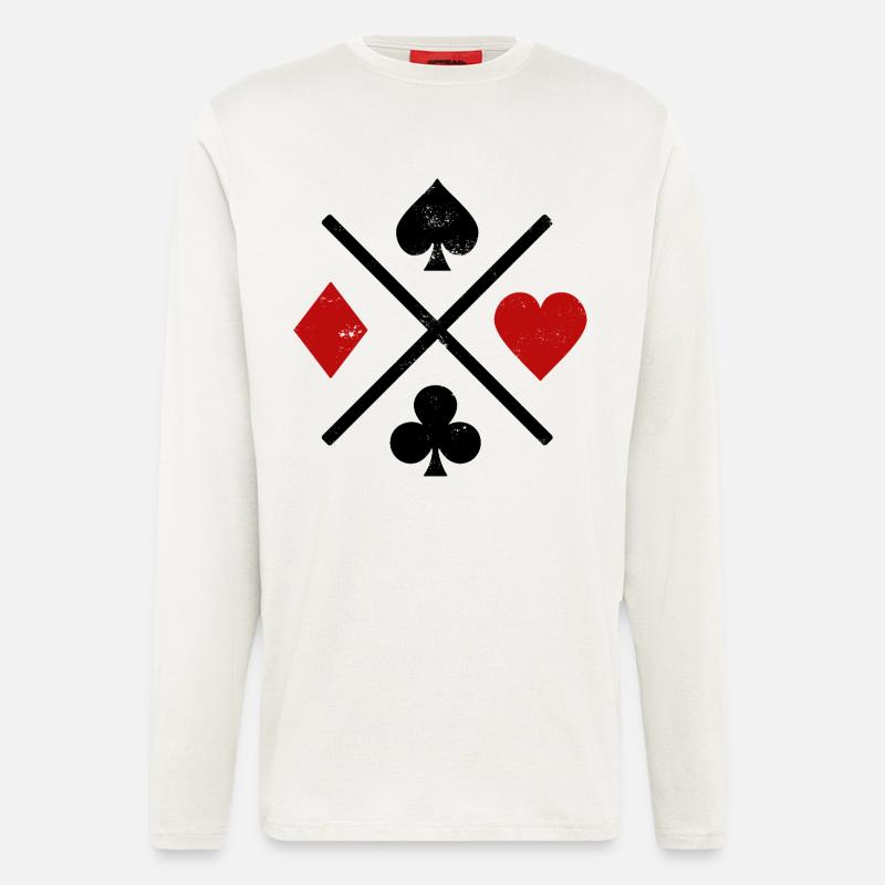 Spielkarten Kontrastdesign - Langarmshirt - made by SPREAD  - OFF WHITE