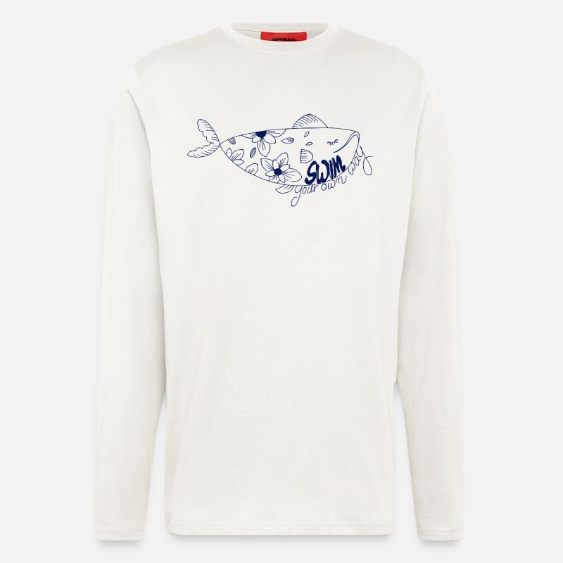 Schwimm deinen eigenen Weg - Langarmshirt - made by SPREAD  - OFF WHITE