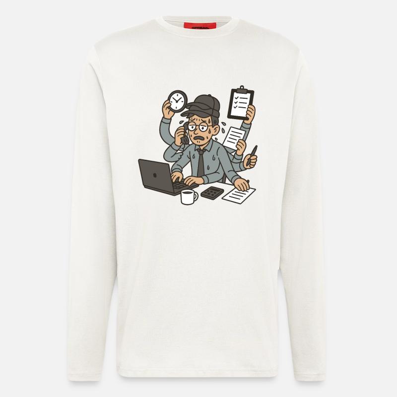 Der Arbeiter mit dem Vielhut - Langarmshirt - made by SPREAD  - OFF WHITE