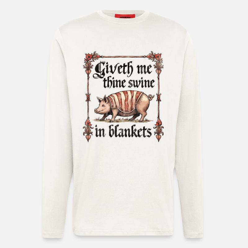 Gib mir dein Schwein in Decken - Langarmshirt - made by SPREAD  - OFF WHITE