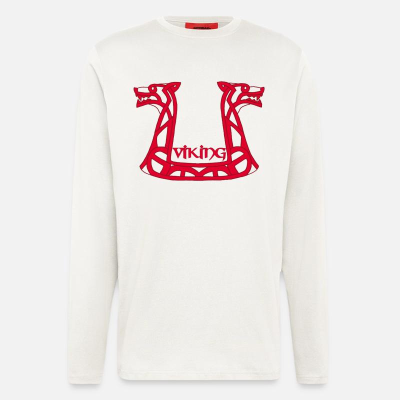 Roter Wikinger-Drache - Langarmshirt - made by SPREAD  - OFF WHITE
