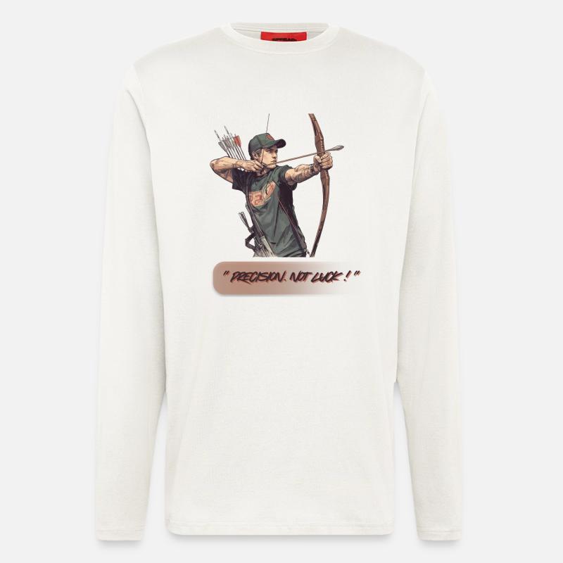 Präzision statt Glück - Langarmshirt - made by SPREAD  - OFF WHITE