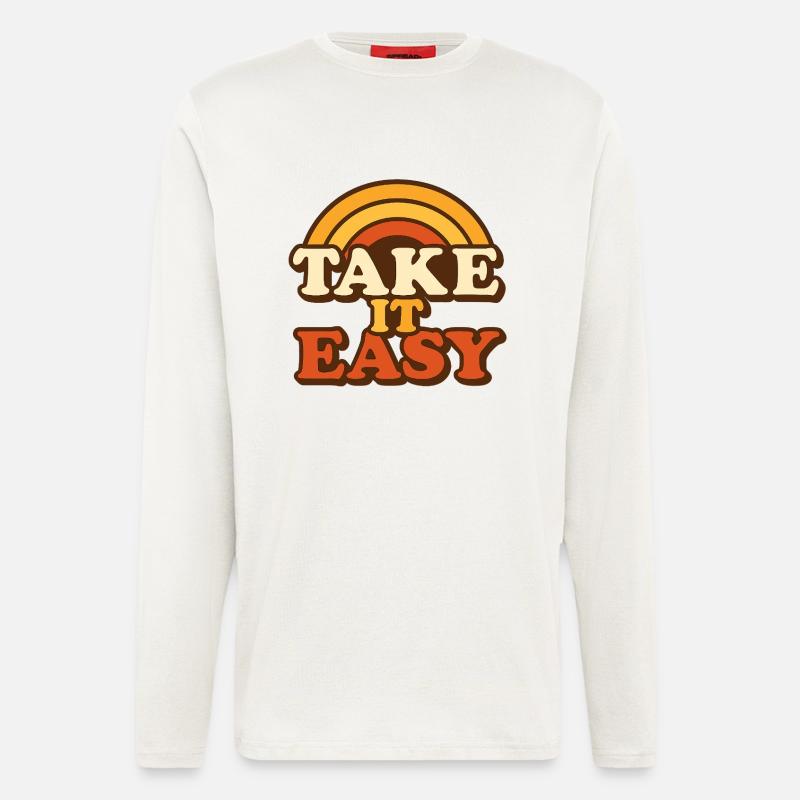 Take It Easy Retro Design - Langarmshirt - made by SPREAD  - OFF WHITE