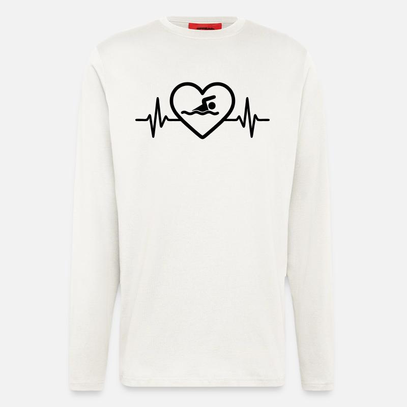 Schwimmen Herz - Langarmshirt - made by SPREAD  - OFF WHITE