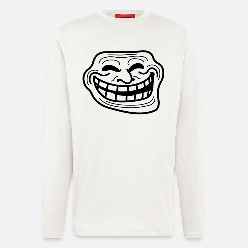 Bold Grin Linework Illustration - Longsleeve - made by SPREAD  - OFF WHITE