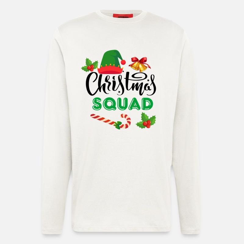 Équipe de Noël, Épouser Noël - Manches longues bio décontracté fabriqué en UE - OFF WHITE
