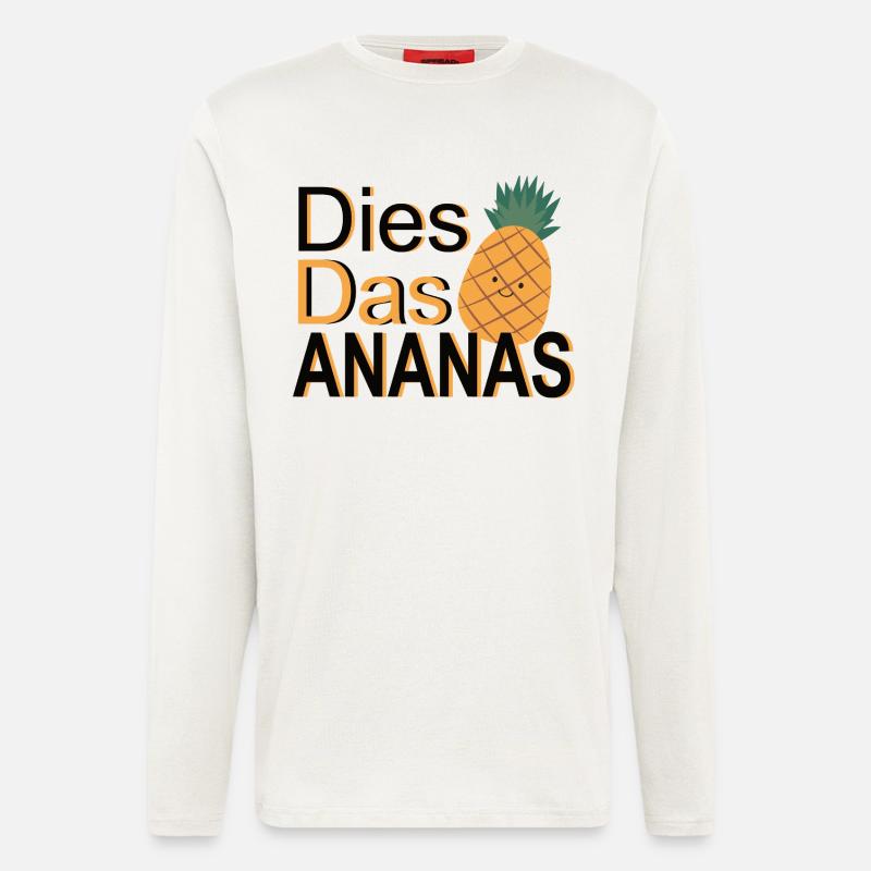 C’est l’ananas – Jeu de mots - Manches longues bio décontracté fabriqué en UE - OFF WHITE