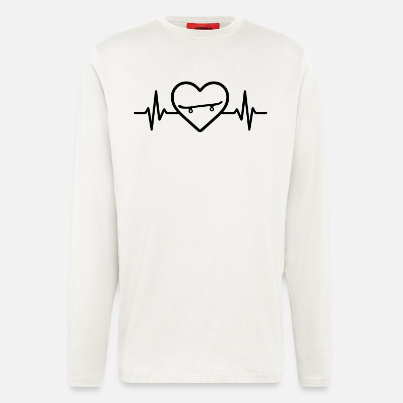 Skateboard Herz Sport - Langarmshirt - made by SPREAD  - OFF WHITE