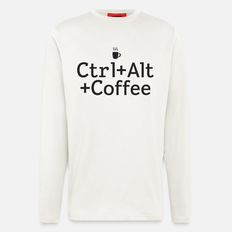 Kaffee-Pause Ctrl-Alt-Coffee - Longsleeve - made by SPREAD  - OFF WHITE