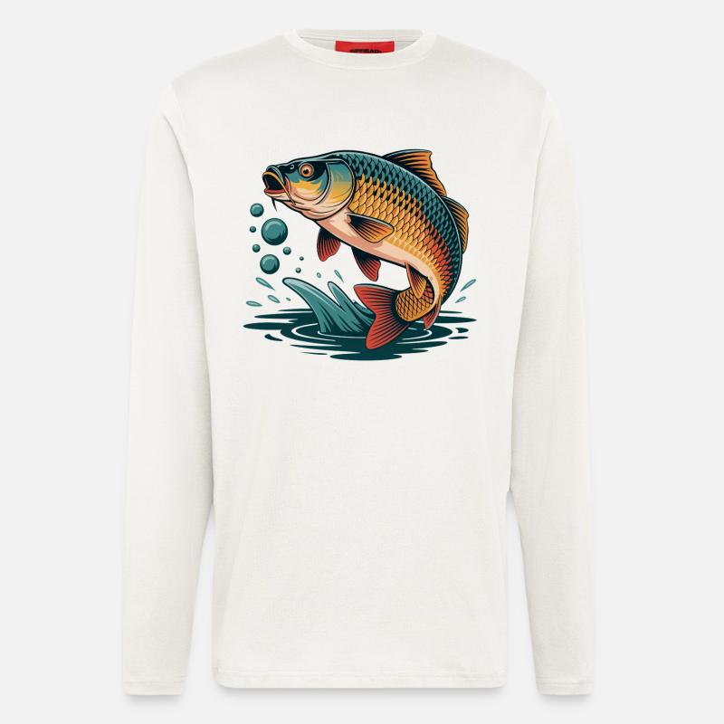 Springender Karpfen  - Langarmshirt - made by SPREAD  - OFF WHITE