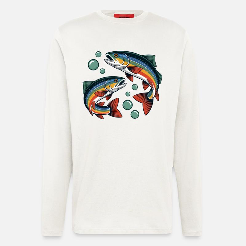 Regenbogenforellen - Langarmshirt - made by SPREAD  - OFF WHITE