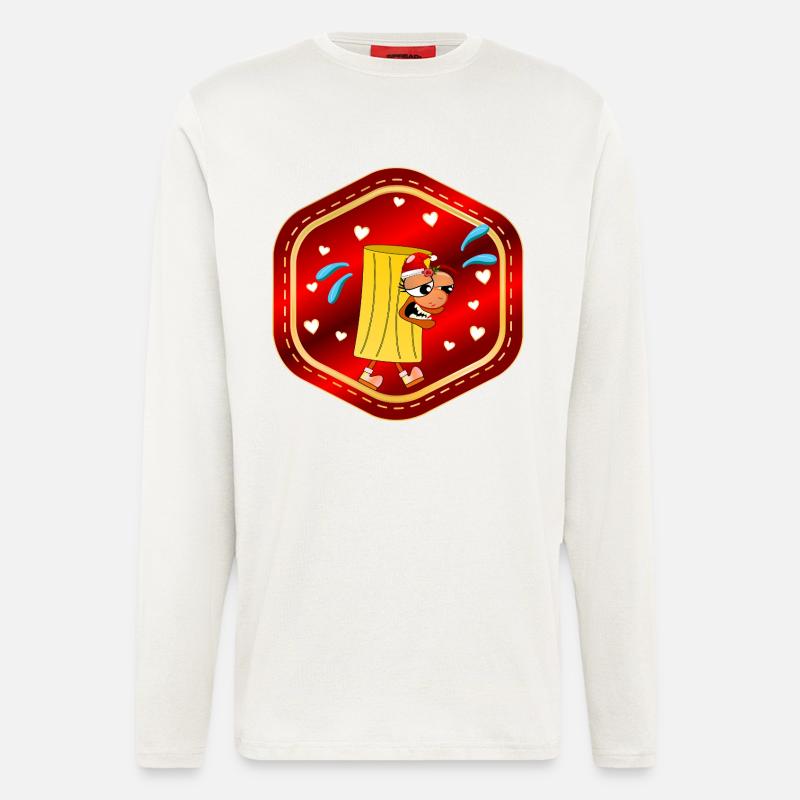 WEIHNACHTEN WEIHNACHTSMANN NUDELN ESSEN - Langarmshirt - made by SPREAD - OFF WHITE