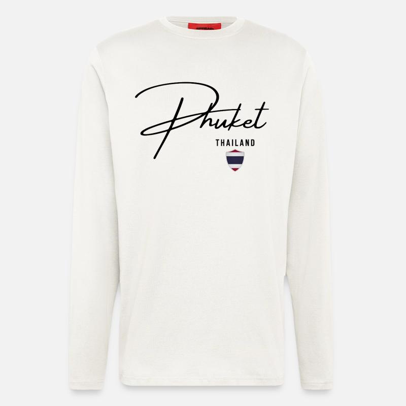 Elegantes Design Phuket, thailändischer Stolz - Langarmshirt - made by SPREAD  - OFF WHITE